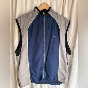 Nike Navy and Light Gray Athletic Sleeveless Wind Vest
